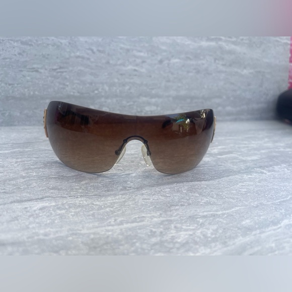 Prada Gold SPR 601 Shield Women Sunglasses - Picture 2 of 8